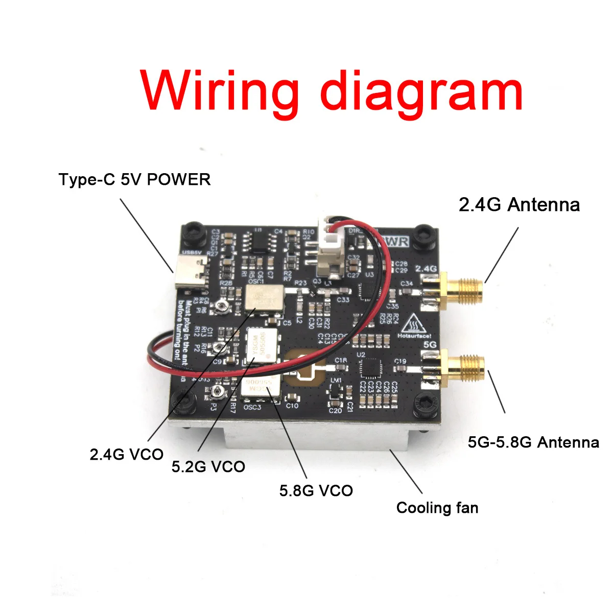 1W Power 2.4G 5.2G 5.8G WiFi VCO RF Generator 2.4Ghz 5Ghz 5.8Ghz Wifi Bluetooth Sweep Signal Source W WIFI Antenna