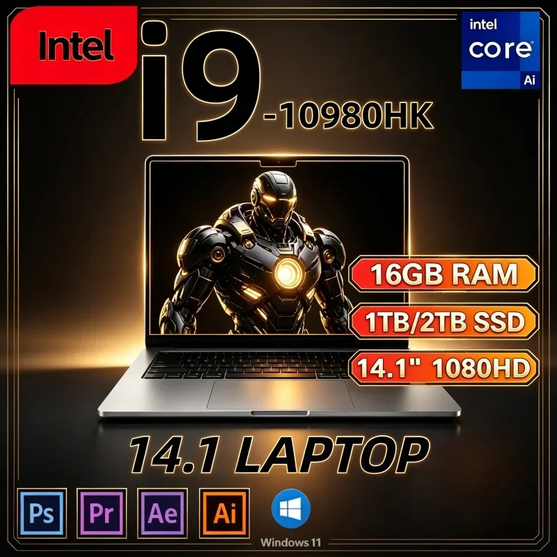 Hot 2026 Gaming Office Notebook Hot 14.1 Inch Intel I9‑10980HK 16GB 32GB 2TB SSD Windows 11 Pro