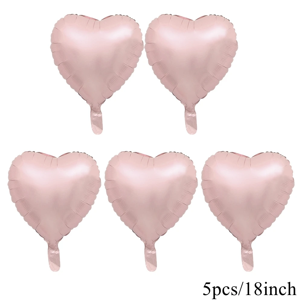 1set Pink White Series Balloons with Foil Number/Heart Balloon Girl\'s Happy Birthday Decorations Anniversary Baby Shower Supply