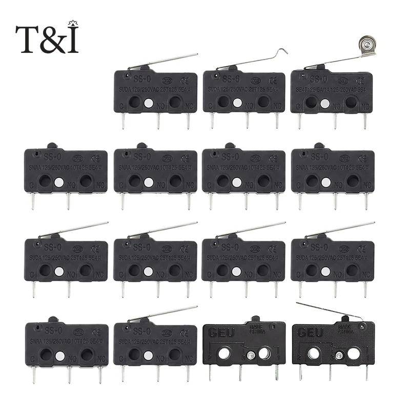 SS-5GL 2 Pin 3 Pin 5A 125VAC 3A 250VAC Subminiature Snap Action Micro ...