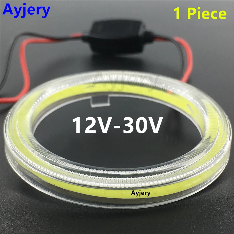 1PCS 12V-30V Led COB Angel Eyes 40mm 50mm 60mm 95mm Auto Halo Rings COB 130mm140mm Angel Eye Car Headlight Motorcycle White Blue