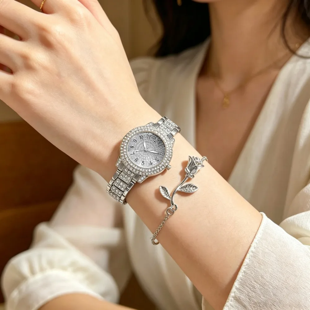 2Pc Compact And Exquisite Quartz Watch For Valentine's Day, Ramadan, Birthdays, The Ideal Gift For Friends And Family