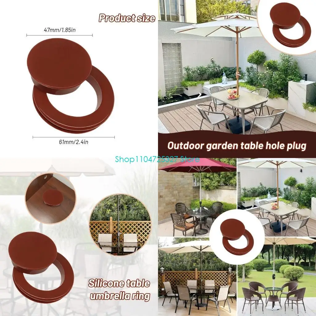 D8KF Umbrellas Hole Cover Insert Patio Table Parasol Umbrellas Hole Rings Plugs Caps for Garden Deck Table Hole Cover Insert