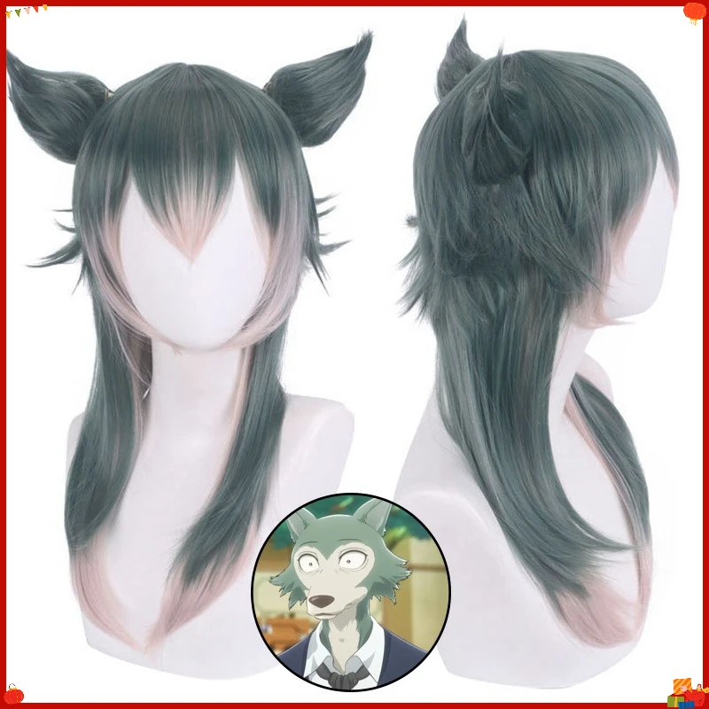 Synthetic Wolf Cosplay Wig Gray Aoki Style Legosi-Inspired Furry Costume Hair Anime Party Dress Up Heat Resistant Fiber