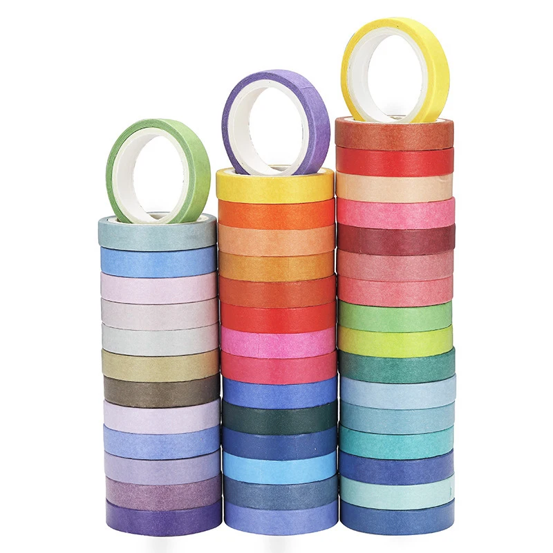 60 Rollen 4m Buntes Ultradünnes Washi-Tape, Kunstjournal-Randdekorband, DIY-Collagenmaterial für Schülertagebücher