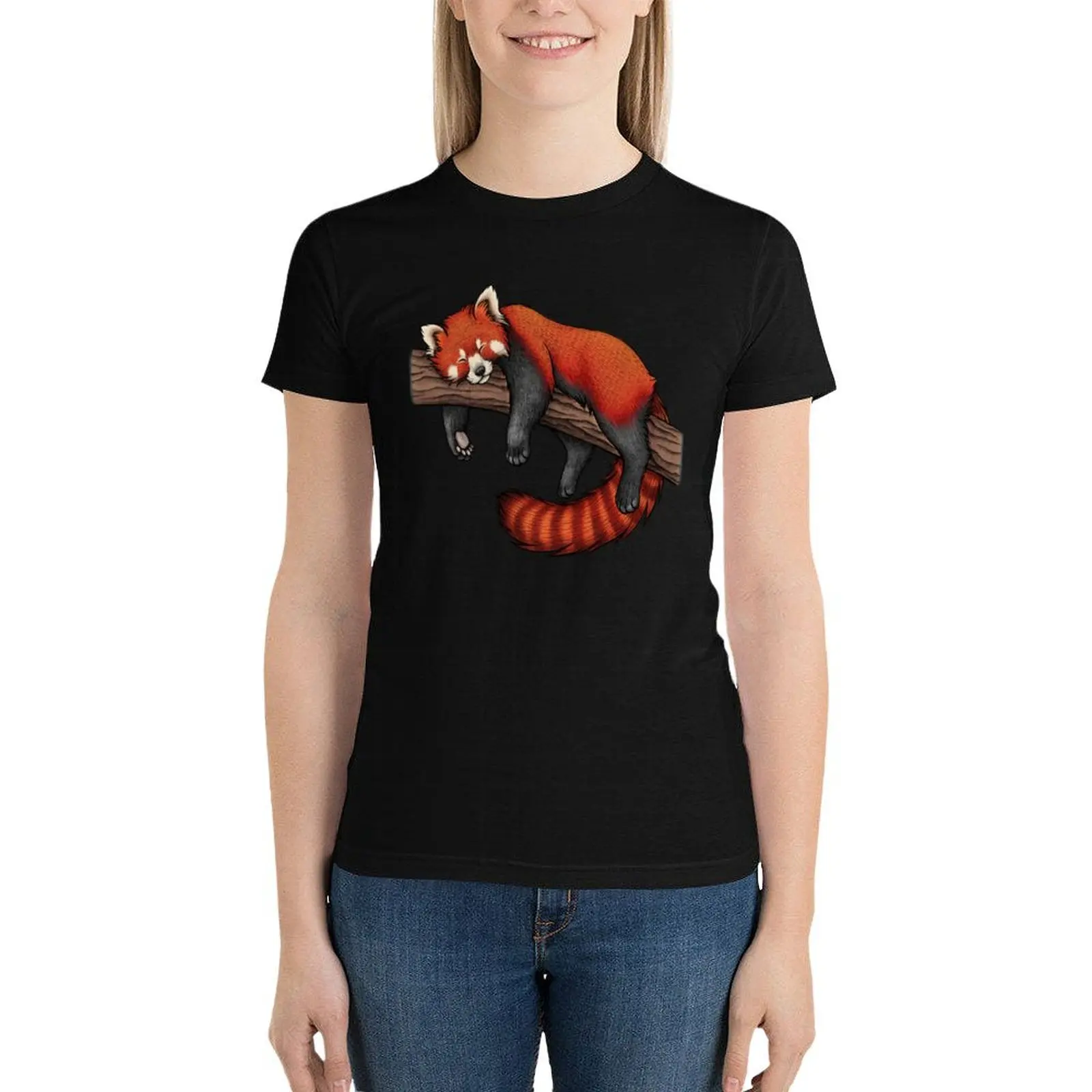 

Red Panda T-Shirt tees plus size tops Top Women