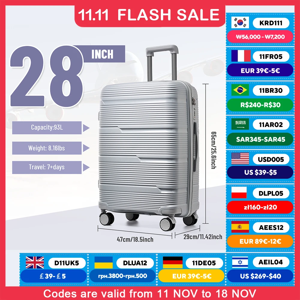 Cabin Suitcase Large Travel Suitcase Boarding Travel Box 55x42x25, Rolling Travel Trolley Case, Hand Carry-On Luggage Suitcase