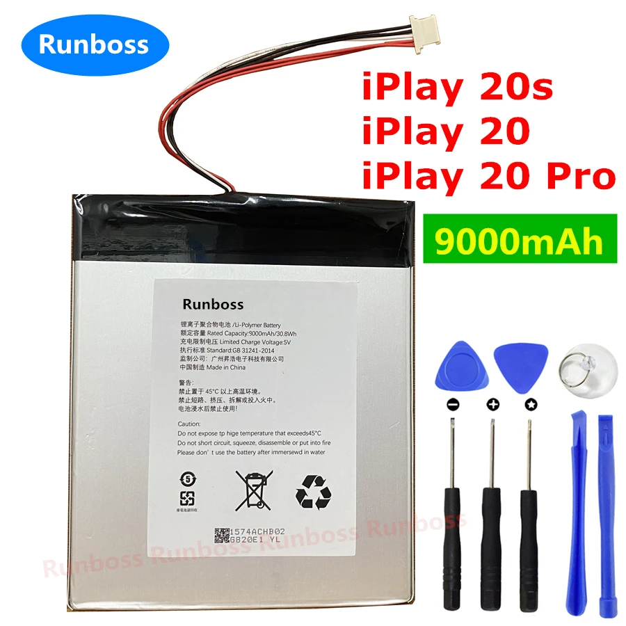 

9000mAh 5V New Tablet PC Battery for Alldocube Cube iPlay 20 20s / iPlay20 Pro 3449119-1S2P Replacement Accumulator 5 Wires Plug