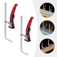 2PCS 160*60mm/200*60mm Quick Ratchet Track Saw Guide Rail Clamp Alloy Steel Woodworking MFT Clamp Guide Rail System Hand Tools