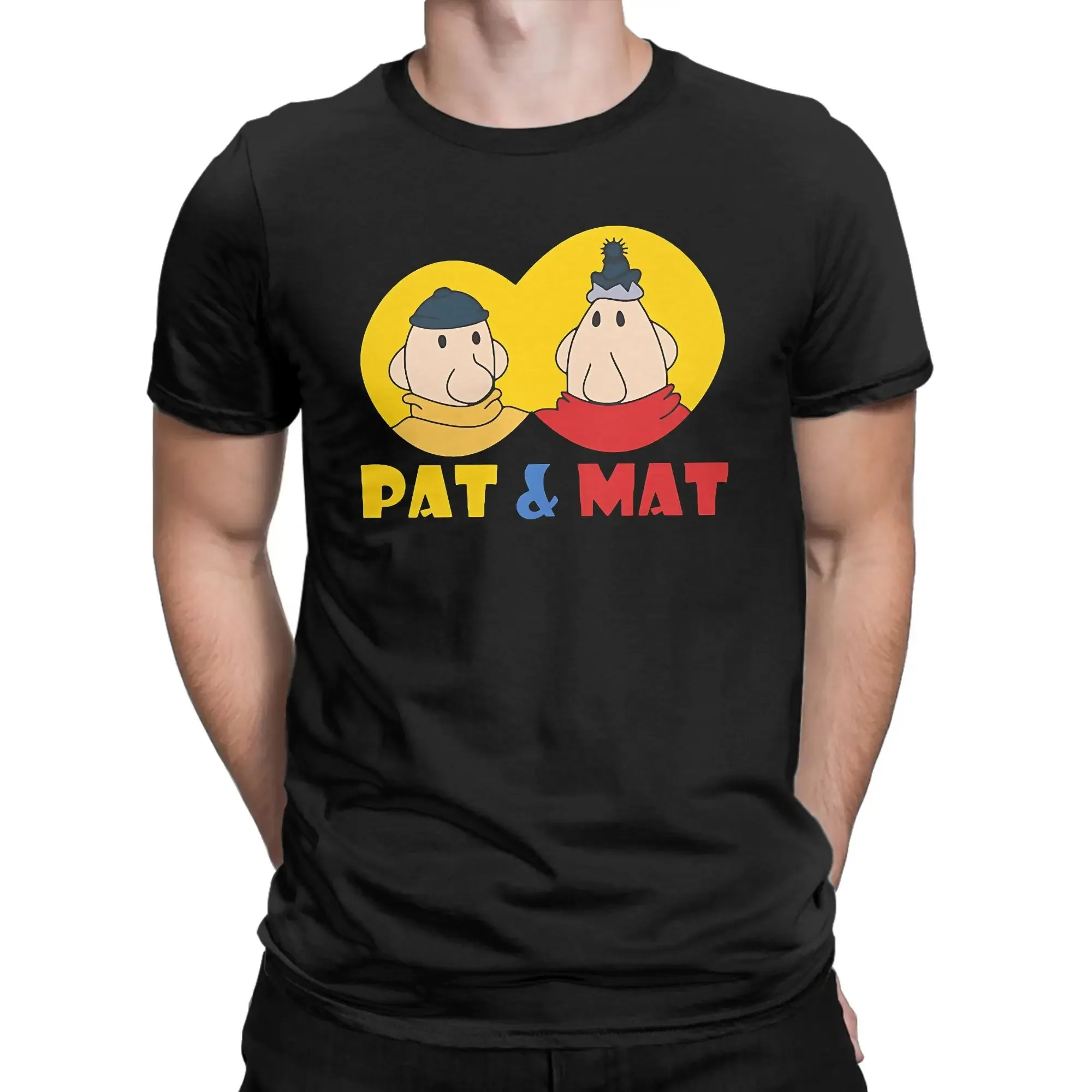 

Футболки с аниме-принтом Pat and Mat для мужчин и женщин, хлопковая футболка, одежда