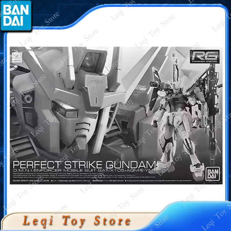 

Bandai Original Genuine RG PERFECT STRIKE GUNDAM GAT-X105+AQM/E-YM1 Anime Action Figures Toys Kids Gift Assembly Model Ornaments