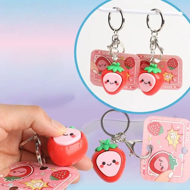 1 Stück Niedlicher 3D-Erdbeer-Schlüsselanhänger Kawaii Frucht-Schlüsselring mit Karabinerhaken Taschenanhänger Geschenk für Frauen und Mädchen – Detail 11