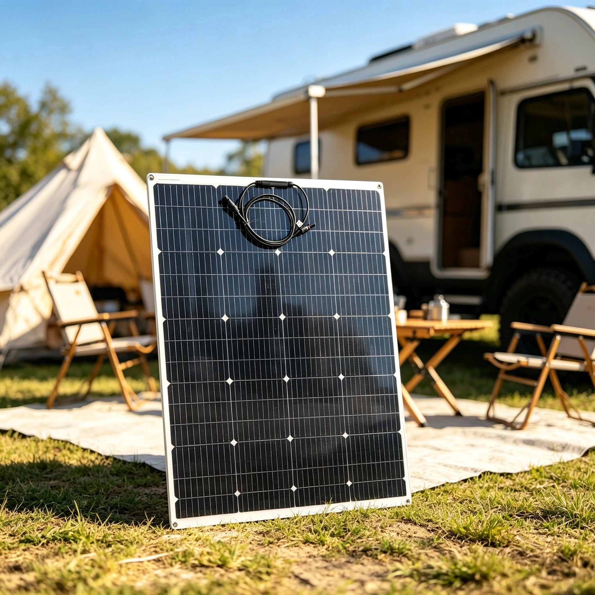 150W 12V Flexibles Monokristallines Solarmodul, PET 12V Solar-Batterieladegerät für Wohnwagen, Wohnmobil, Boot, Yacht, Marine & Netzunabhängige Nutzung
