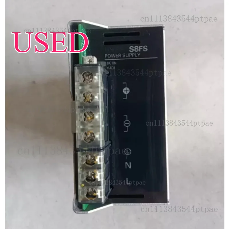 An industrial power supply: s8fs-g60024cd input: 100-240vac 8.3a output: 24vdc 27a 600w (actual picture taken)