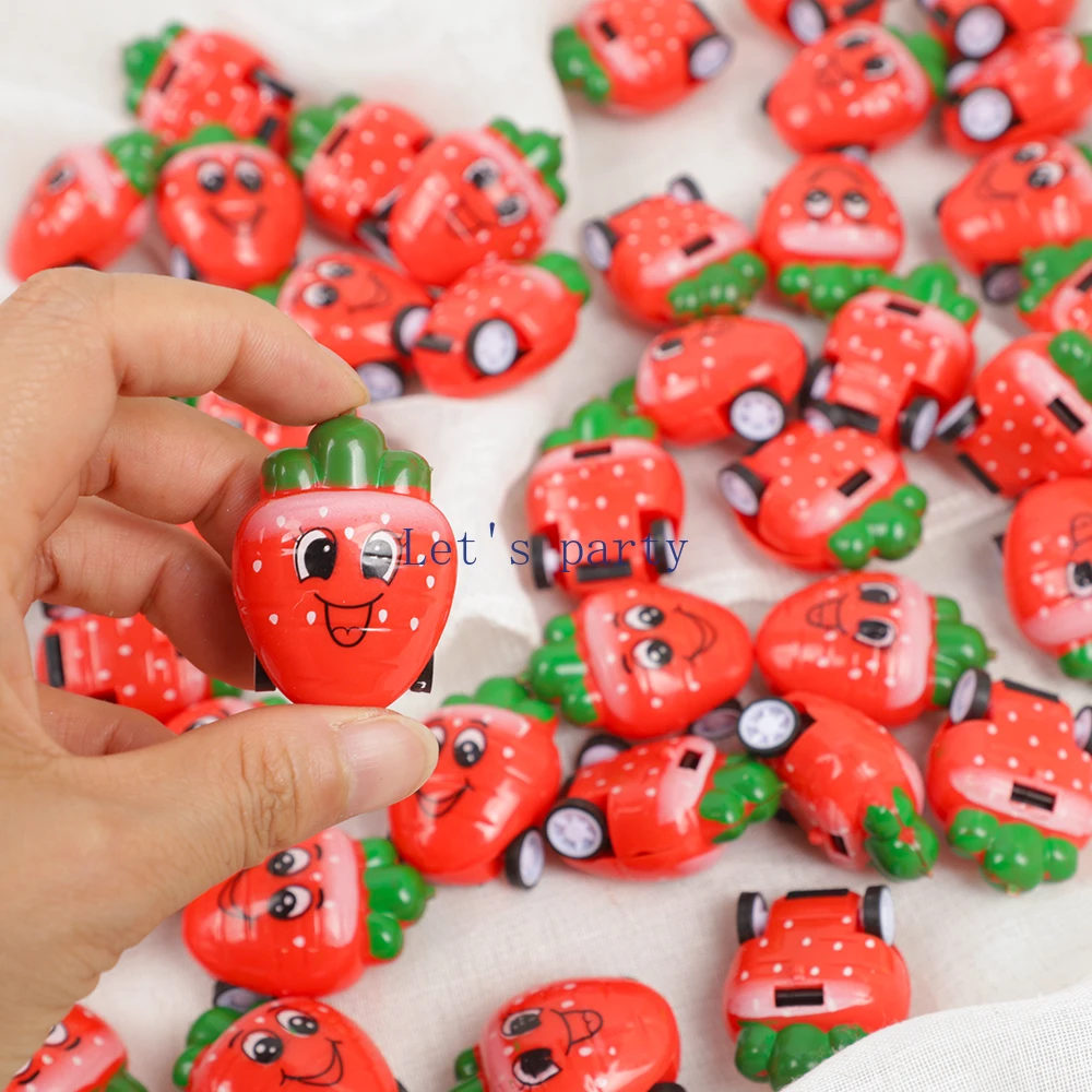 20 Piezas de Juguetes de Coche de Fricción Mini de Fresa de Dibujos Animados para Niñas, Recuerdos de Fiesta de Cumpleaños, Premios de Jardín de Infantes, Rellenos de Piñata