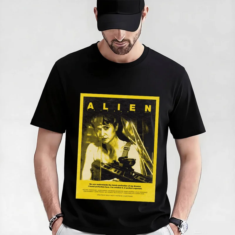 

Retro Horror movie Alien Sic-Fi Gift T-Shirt Weyland Xenomorphe Graphic clothes 0320 Large size tops S-6XL 100% cotton print Tee