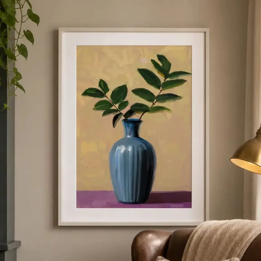 Affiche de vase tranquille, impression sur toile, illustration d'art moderne, œuvre d'art de décoration de haute qualité pour chambre à coucher, salon, bureau