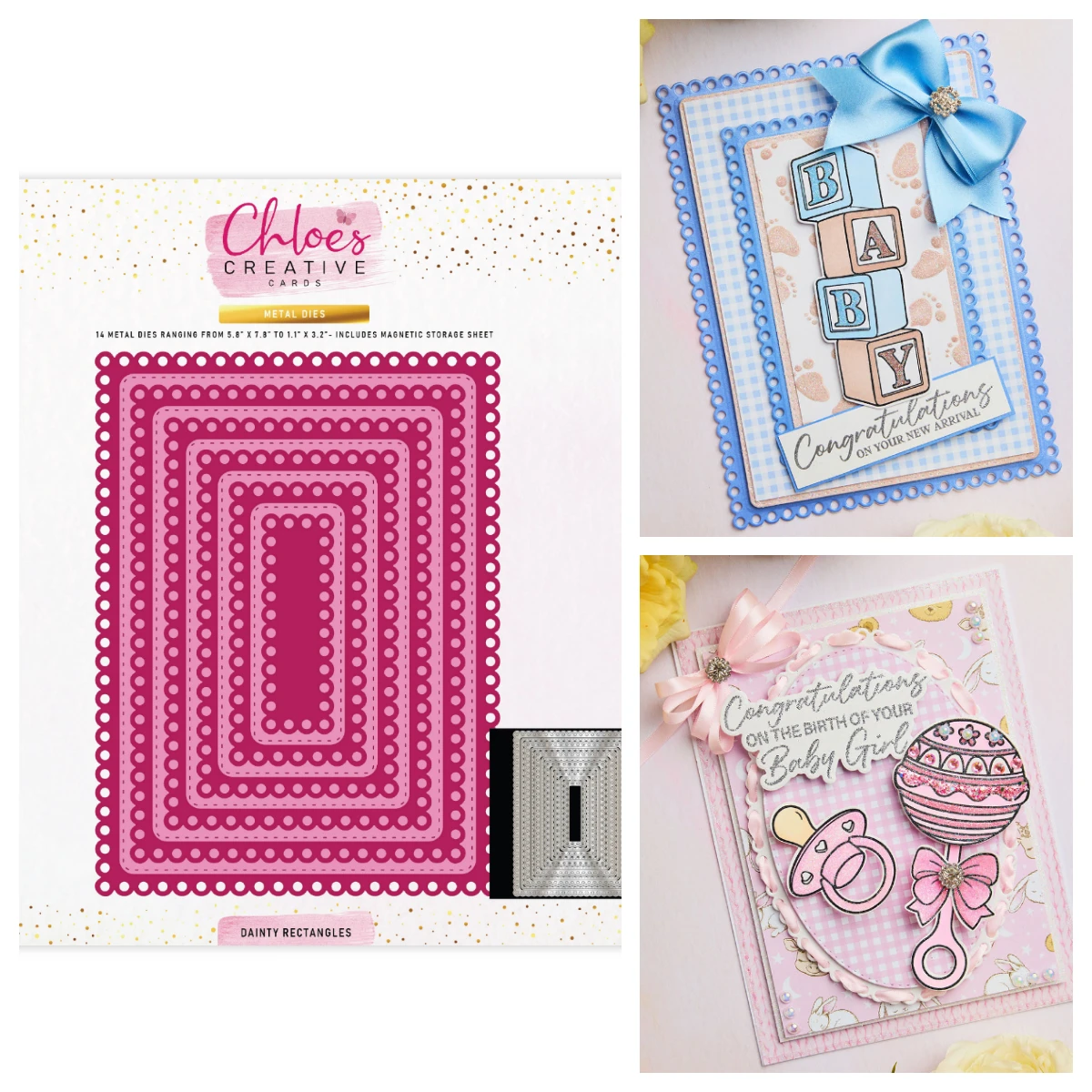 

Dainty Rectangles Baby Collection Sentiment Grandchild Metal Cutting Dies Stamp DIY Scrapbook Handmade Calendar March 2026 New