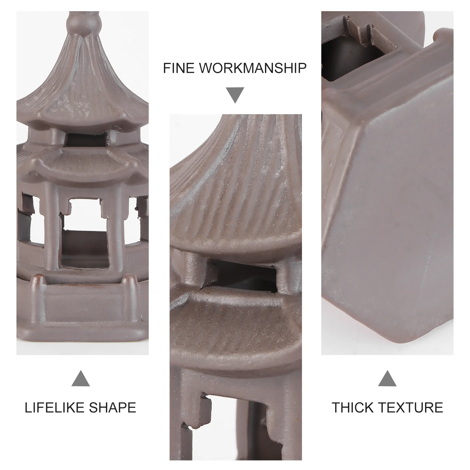 

1Pcs Lifelike Hexagon Pavilion Micro Landscape Adornment Rockery Decoration DIY Art Craft Home Office Miniature Garden Ornament