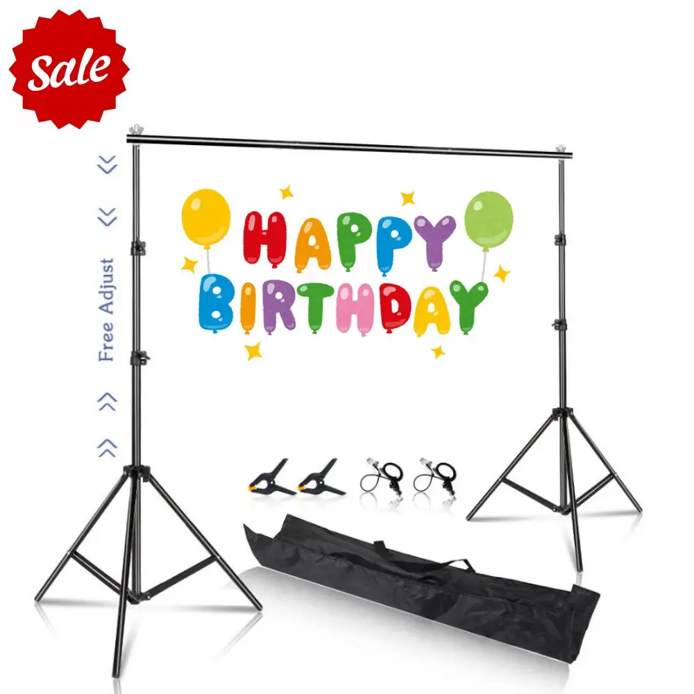 SH 2.6x3M/8.5x10ft Photo Frame Studio Backdrop Background Stand, Adjustable Telescopic Background Support System with Carry Bag