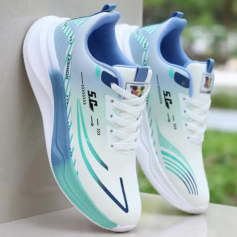 

Lightweight Breathable Men's Sport Shoes Comfortable Soft Bottom Fashionable Running Shoes Spring Autumn Season round Toe Zip...