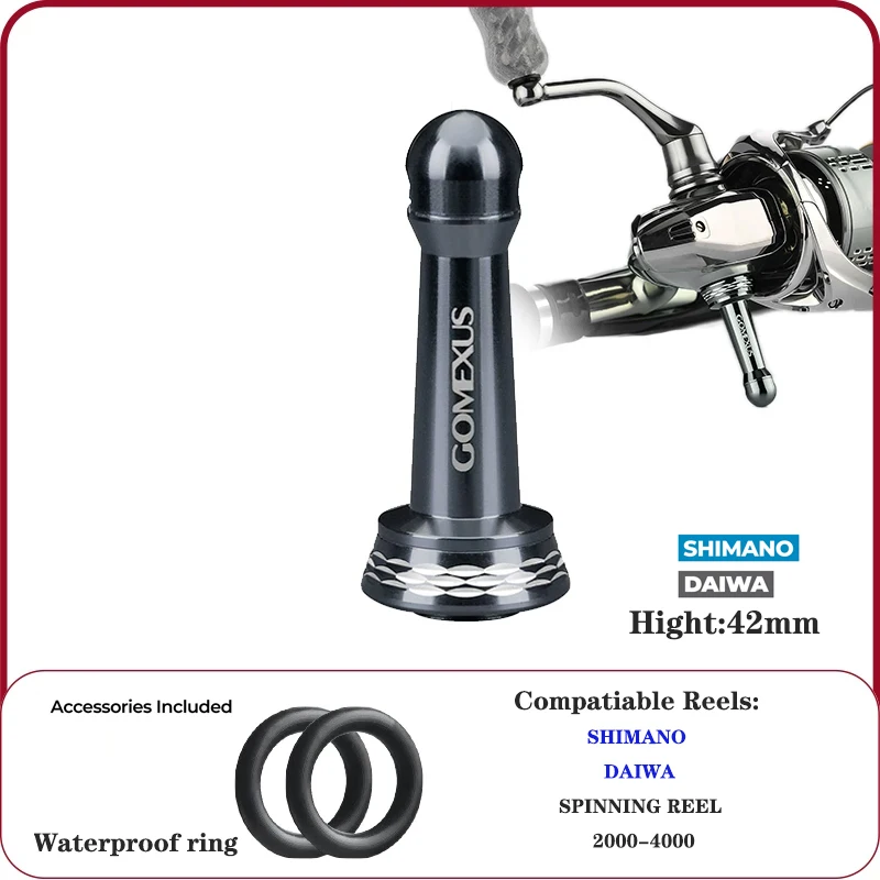 Gomexus 42mm Aluminium Rollenständer R1 für Shimano Daiwa Spinnrollen 2500-5000 mit Ausgleichsschutz – Detail 2
