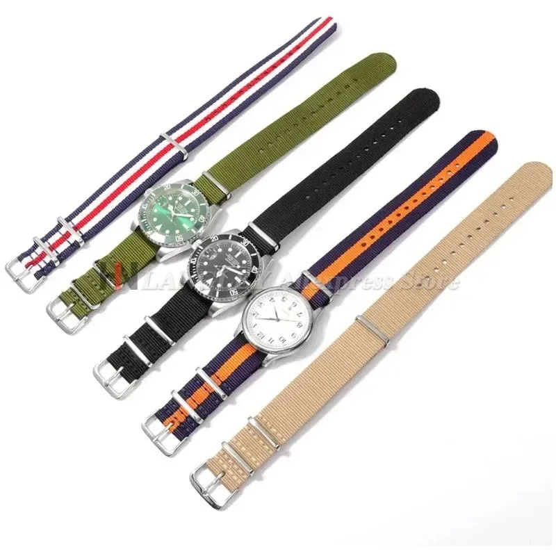 16mm 18mm 20mm 22mm Nylon Army Sports Band Fabric Belt Accessories Belt Pins Buckle Bands Black Watch Strap for Omega for Seiko image 4