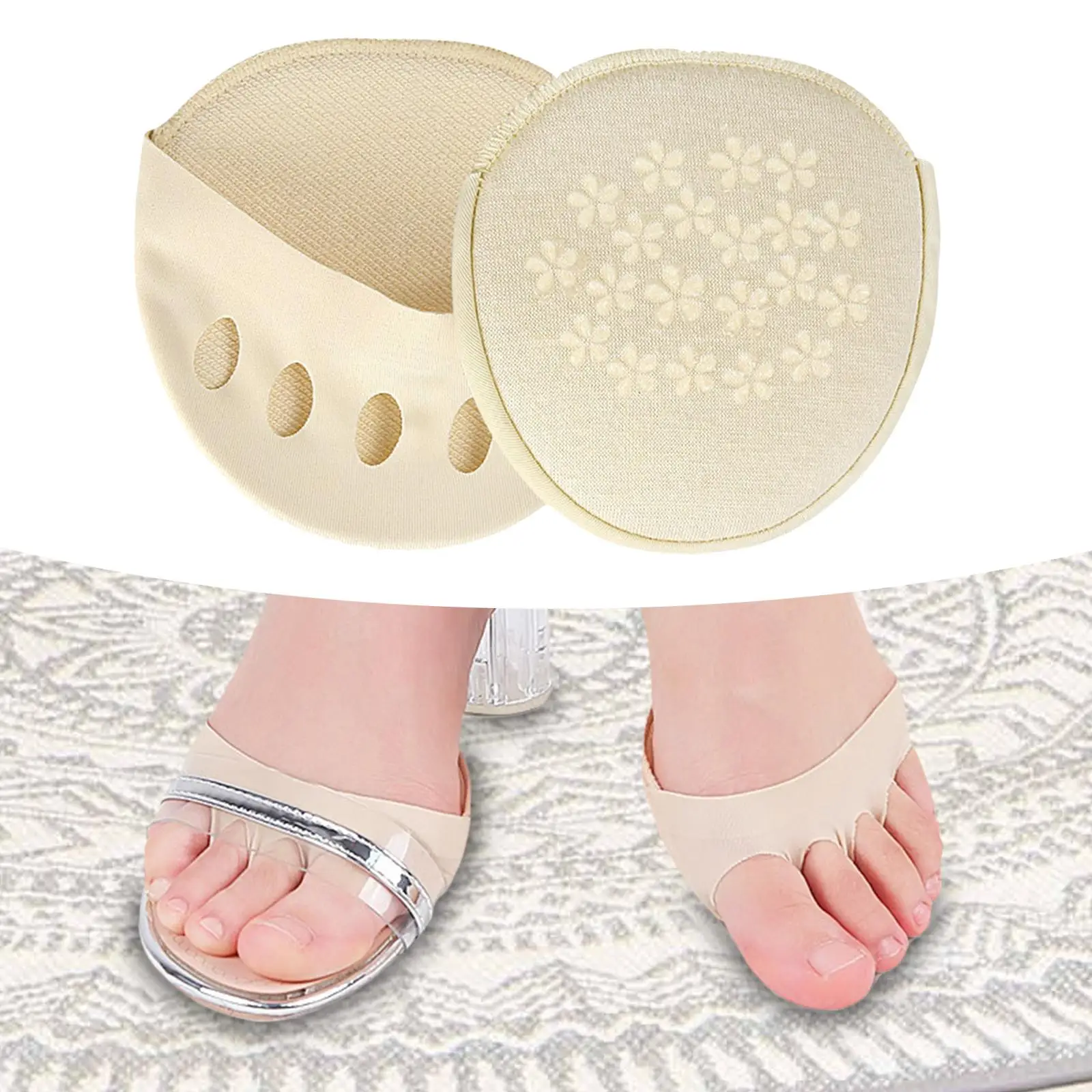 Five Toe Forefoot Pads, Soft Reusable Foot Pads Invisible Socks Ball of Foot Cushions