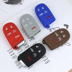 Silicone Car Key Case Cover for Jeep Renegade Compass Grand Cherokee for Chrysler Wrangler for Dodge Challenger Journey Charger
