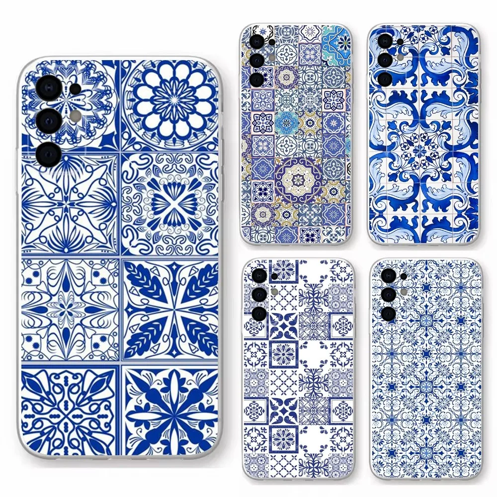 

Chinese blue white porcelain Art Phone Case For Samsung S30,S23,S21,S22,S20 Ultra,S20 FE lite,S10,S9,S8PIus Transparent Shell