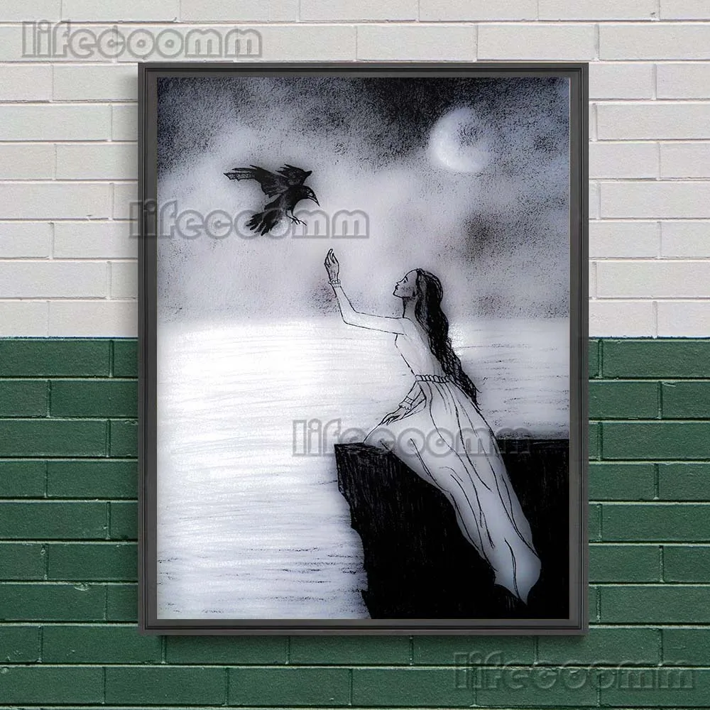 أيرلندا الشمالية السحر التوضيح والساحرة الوثنية رسم الرسم الرسم على لوحات القماش الجدارية الحرب والموت السحر الجنية ملصق #3