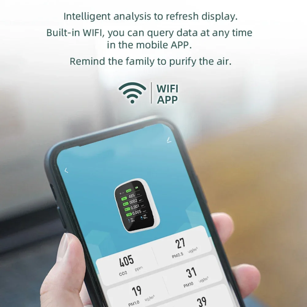 Air Quality Detector PV28CW With WIFI And Color Coded Alarm System For Indoor PM2.5 Formaldehyde And Temperature