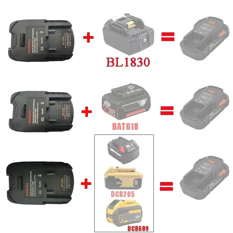 

MT18AR DM18AR BS18AR Battery Adapter Converter for Makita for DeWalt for Milwaukee for Bosch Battery for Aeg RidGid Tool