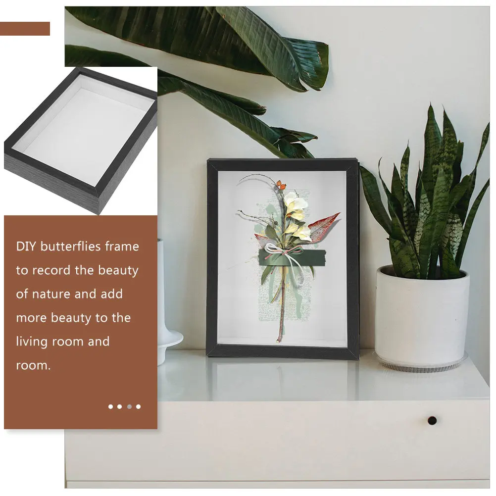 2Pcs Dry Flower Storage Photo Frame Premium Specimen Display Box for Butterflies Plants Pressing DIY Wall Decor Living Room