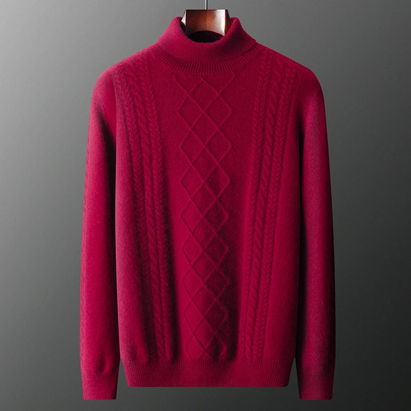 Keuze Mannen 100% Pure Kasjmier Truien Trui Dikke Tops Herfst Winter Klassiekers Coltrui Truien Smart Casual Mannelijke Kleding