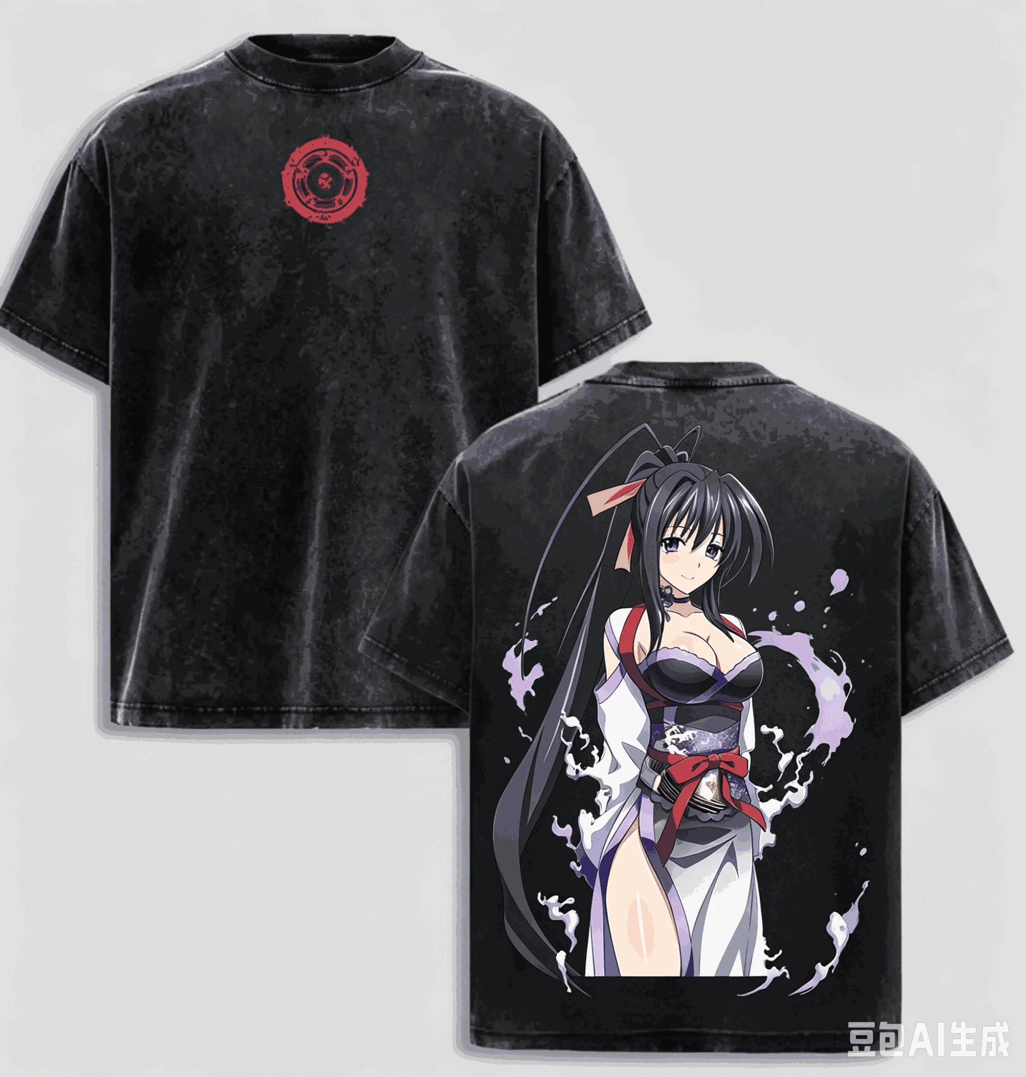 High School DxD Washed T-shirt Anime Lover Harajuku New Model Oversized Vintage Loose Streetwear Unisex high quality Couples tee