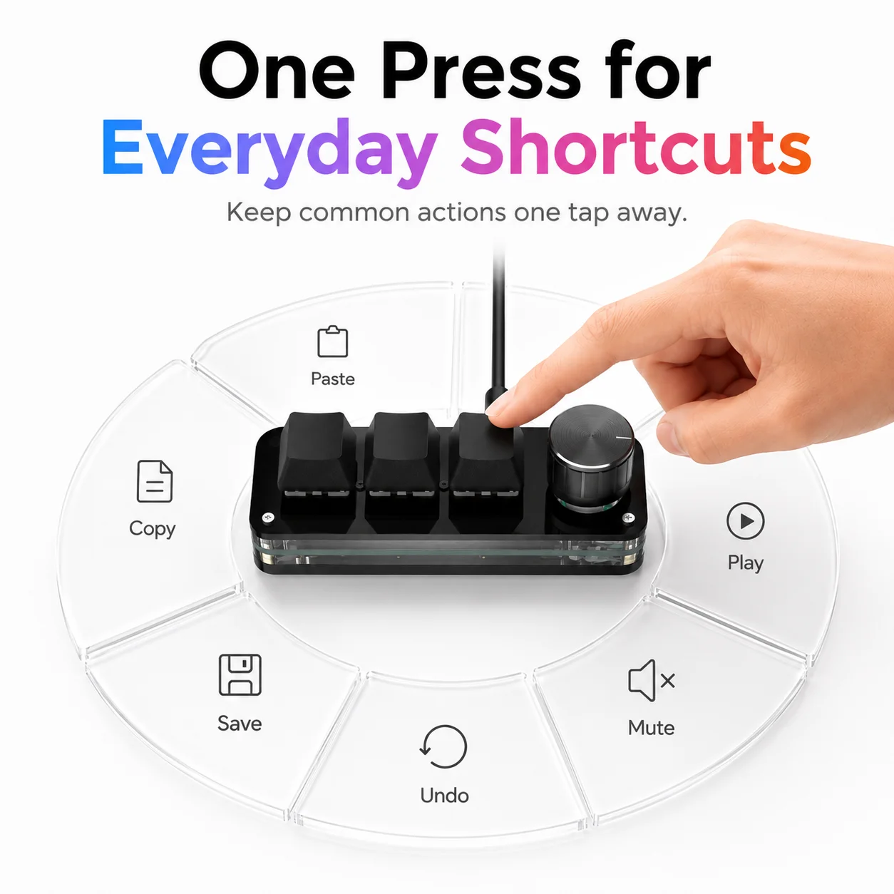 Macropad Macro Programming Keyboard RGB Mini Hot Swap Gaming Custom Knob Keypads Red Switch 3 Keys Knob For Photoshop Multimedia image 3