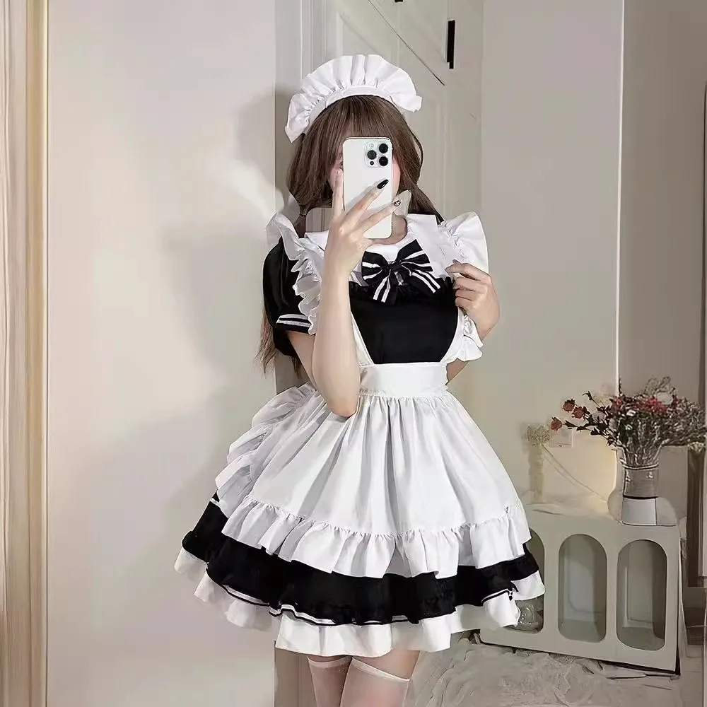 Original Japanese Style Maid Suit Black White Little Devil Lolita Soft Girl Uniform Small Kitchen Maid Role-playing Cosplay C...