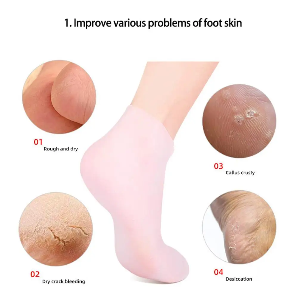 Spa Moisturizing Silicone Socks Gel Socks Exfoliating and Preventing Dryness Cracked Dead Skin Remove Protector Foot Care Tools