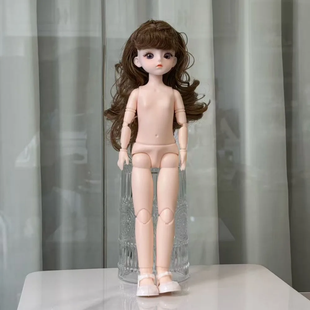 

Fashion European Supermodel Nude Dark Skin Curly Hair 1/6 Model Movable 30cm Action Figure Body Accessories