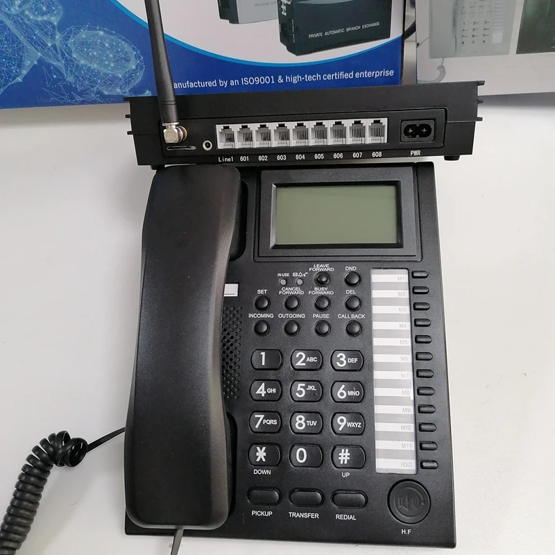 MS108-GSM VinTelecom PBX Telephone Exchange/ Wireless PABX System With 1 PH206 Main/Office Operator Phone