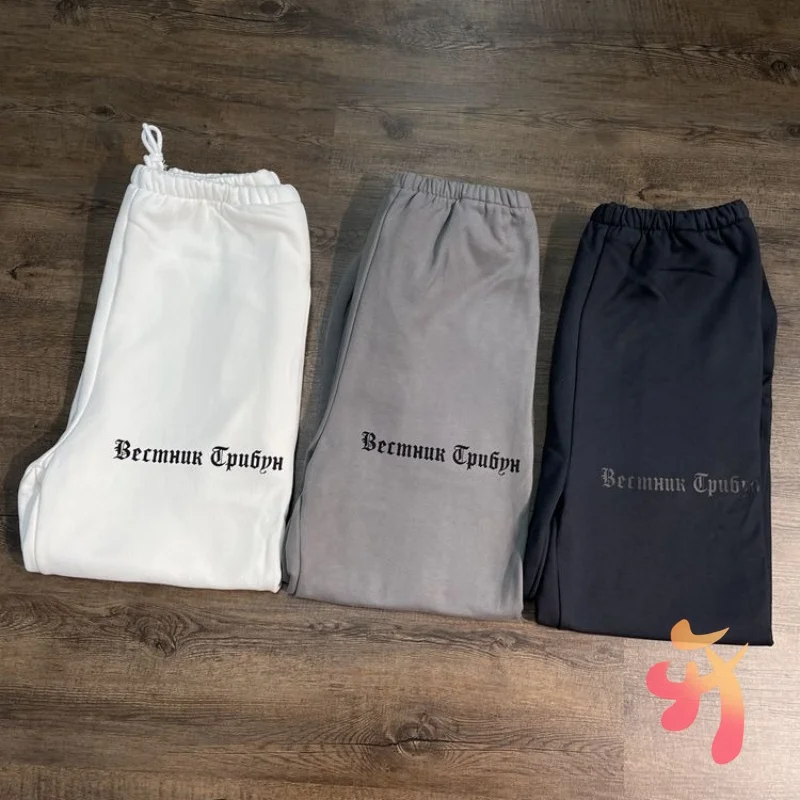 للجنسين الهيب هوب شارع كاني جوشا سراويل للجري رسالة شعار الرباط Sweatpants فضفاض غير رسمي الرجال النساء الرباط بنطلون