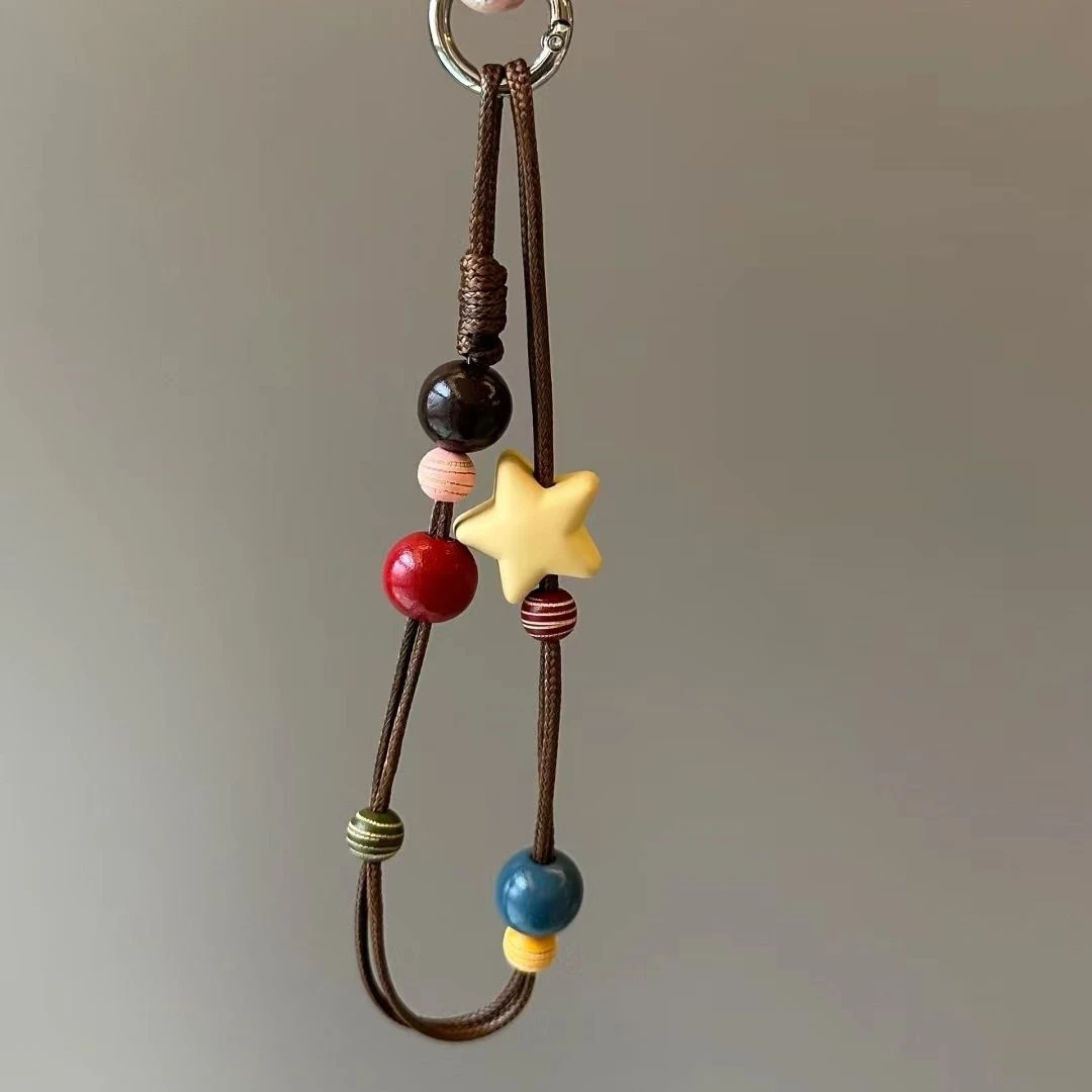 Catena per telefono anti-perdita con corda per appendere il telefono con corda per cera d'olio a stella retrò