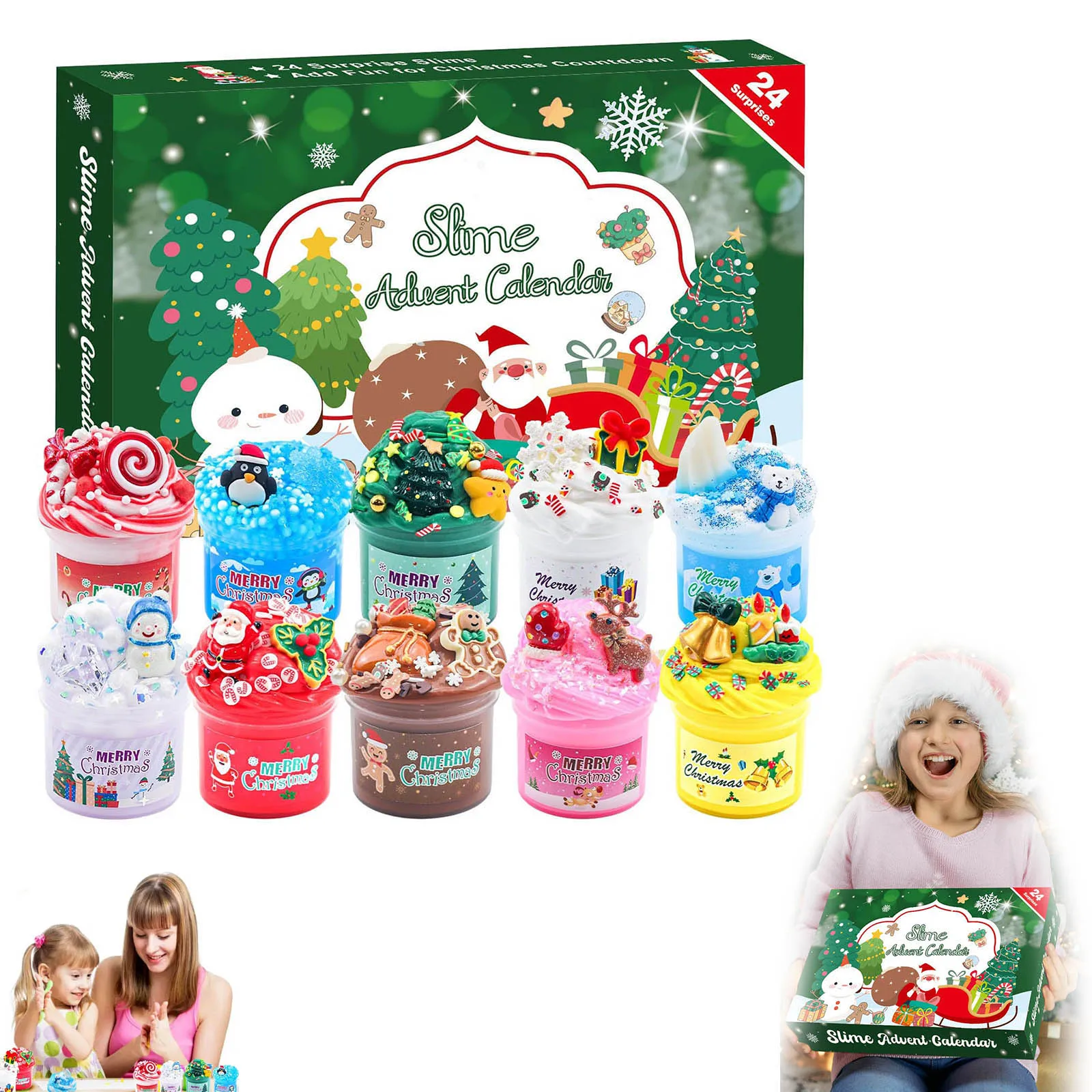 Countdown Clocks Christmas Countdown Calendar Surprise With DIY Mud Set Fun Gifts For Children Toys For Digital Timer Classroom