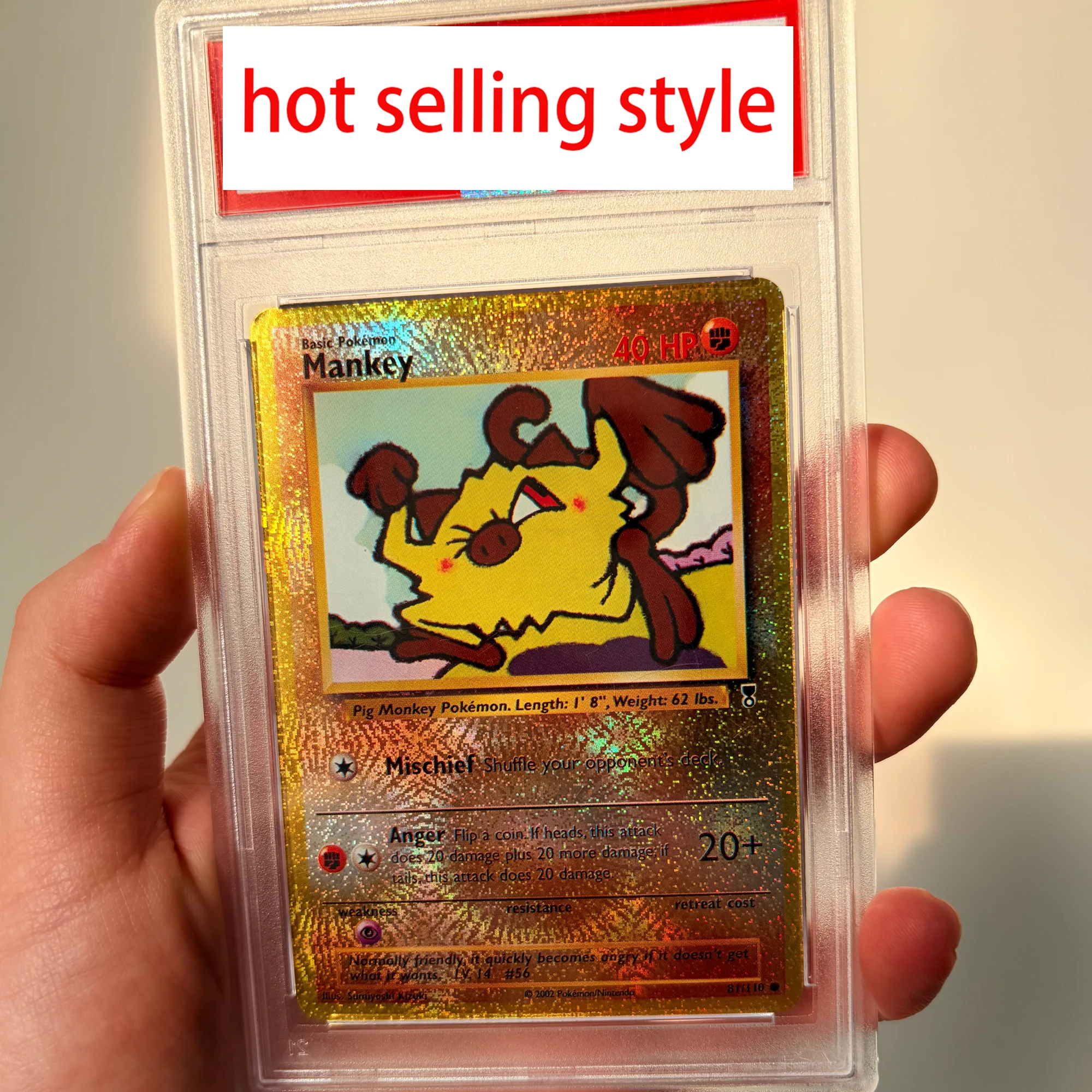 

Diy Self Made Ptcg Fighting Type Mankey Copy Rating Card Refraction Color Flash Ptcg Mankey Collection Card Anime Cards Gift Toy