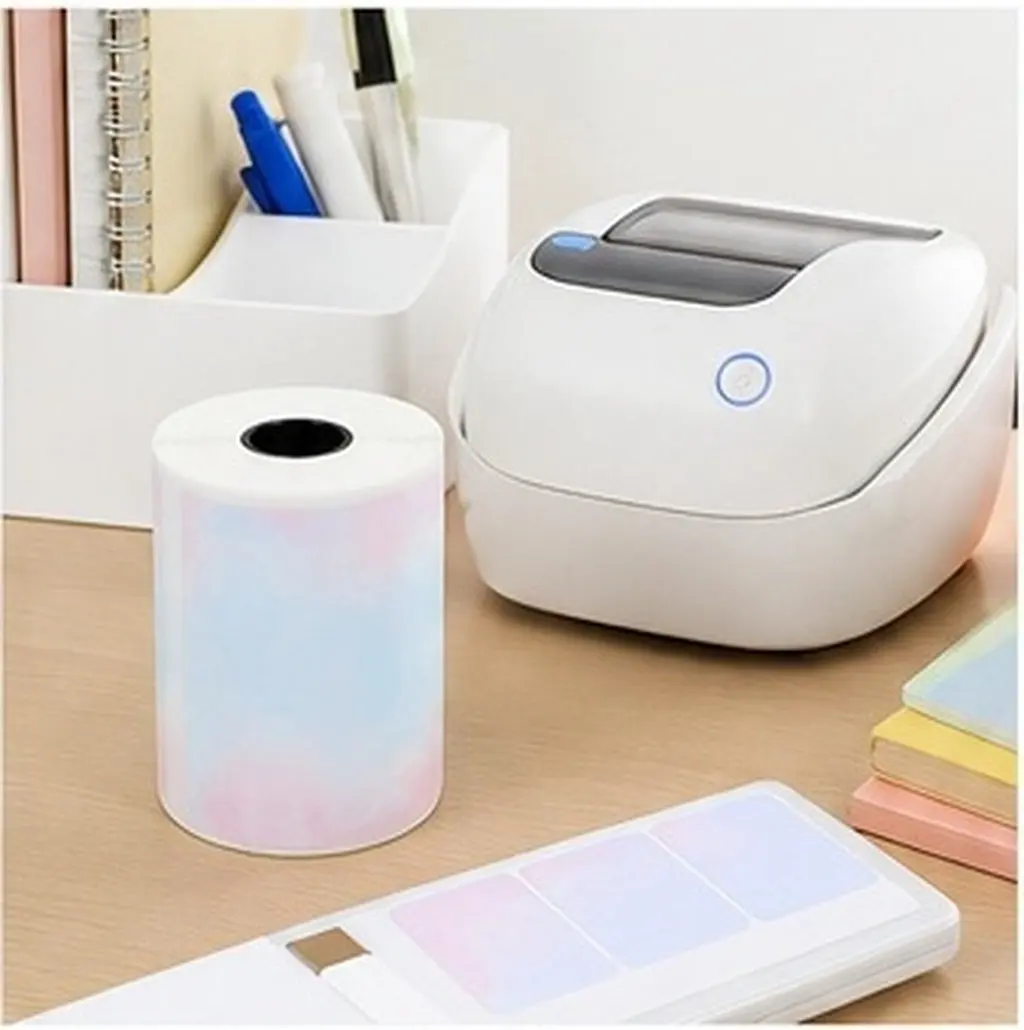 1 Roll Thermal Labels 38Mm X 20M Matte Finish Clear Adhesive Label Paper for Shipping Address Price Tag Sticker Office