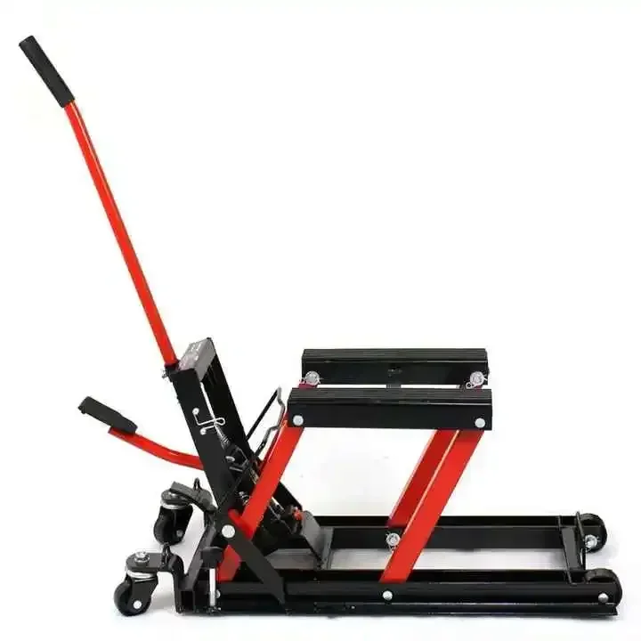 Hydraulic Motorcycle Lift, Double Scissor Type, Load 680kg, Repair Tools, Red, ATV, Jack, Home Use, Display