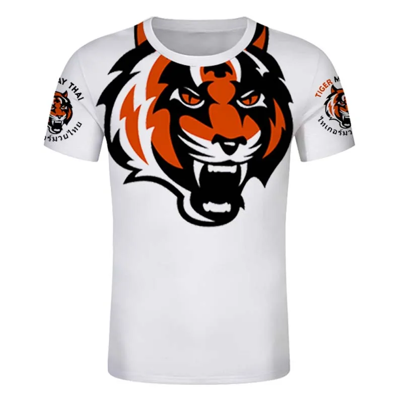 Tiger Muay Thai Mma Muay Thai boxe T Shirt Series colore bianco nero personalizza la tua maglietta nome personale su Tee