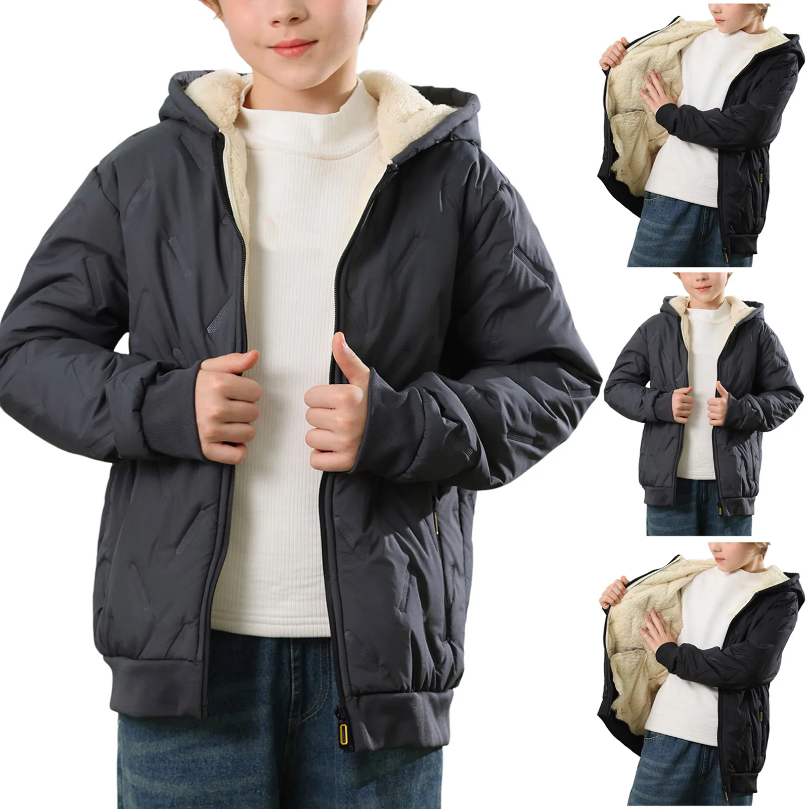 

Куртка 4t для мальчиков, пальто для мальчиков, удобная и теплая детская одежда из флиса ягненка, хлопковая куртка из флиса, пальто для маленьких мальчиков, размер 5 т