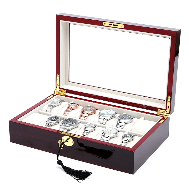 

Watch Boxes with Lock, 12-Digit Painted Wooden Packaging Box for Watch Storage and Display, Manufacturer Wholesale in Stock